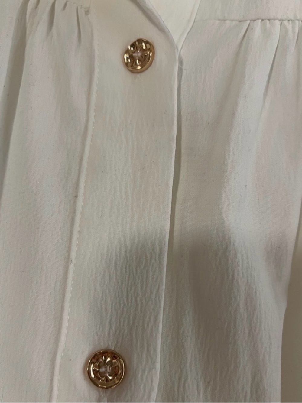 entro White Tiered Button-Front Puff Sleeve Dress - Picture 2 of 3